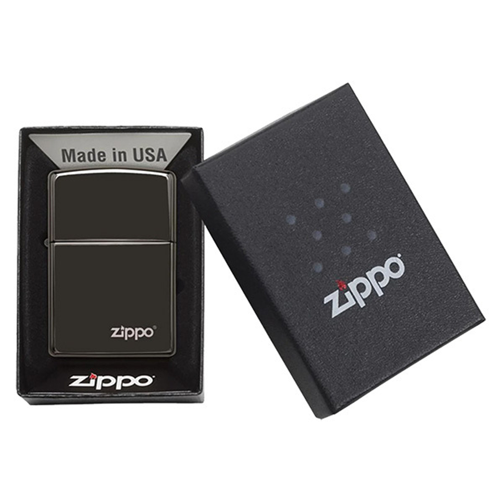 Зажигалка Zippo Classic с фирменным логотипом и покрытием Ebony