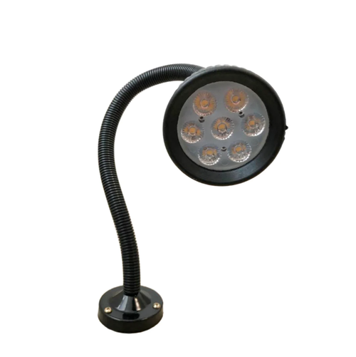 Станочный светодиодный светильник на гибкой ножке с винтовым основанием 220В — LED лампа местного освещения для станков с выключателем 7Вт, 700Лм, 5500К, 220В, IP65 (винтовое крепление)