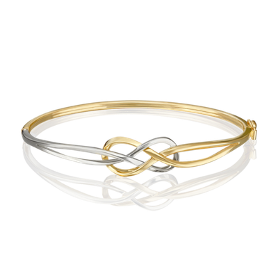 Браслет жесткий из комбинированного золота