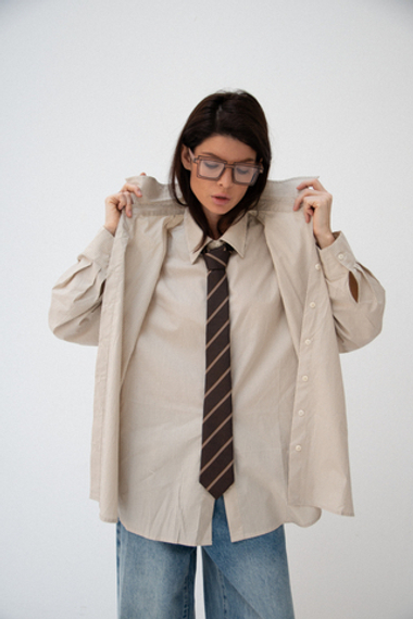 Рубашка двойная в полоску