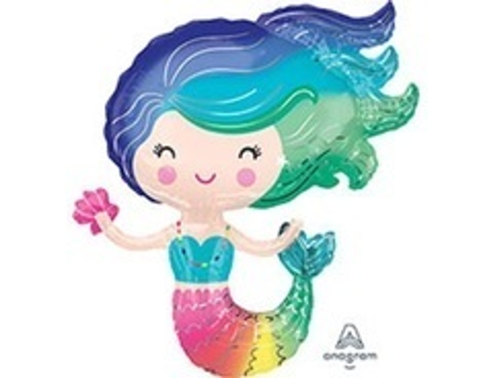 А Фигура, Русалка, Хвост радужный, 29"/73см X 30"/76см,