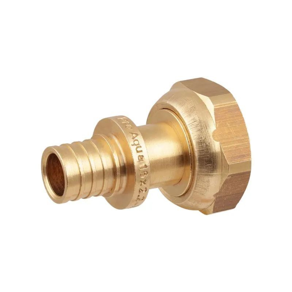 Муфта латунная с накидной гайкой Ду16-40, PRO AQUA