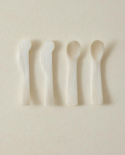 ZARA HOME ПЕРЛАМУТРОВЫЙ НАБОР СТОЛОВЫХ ПРИБОРОВ ДЛЯ ЗАВТРАКА (4 ШТ.), СВЕТЛО-БЕЖЕВЫЙ