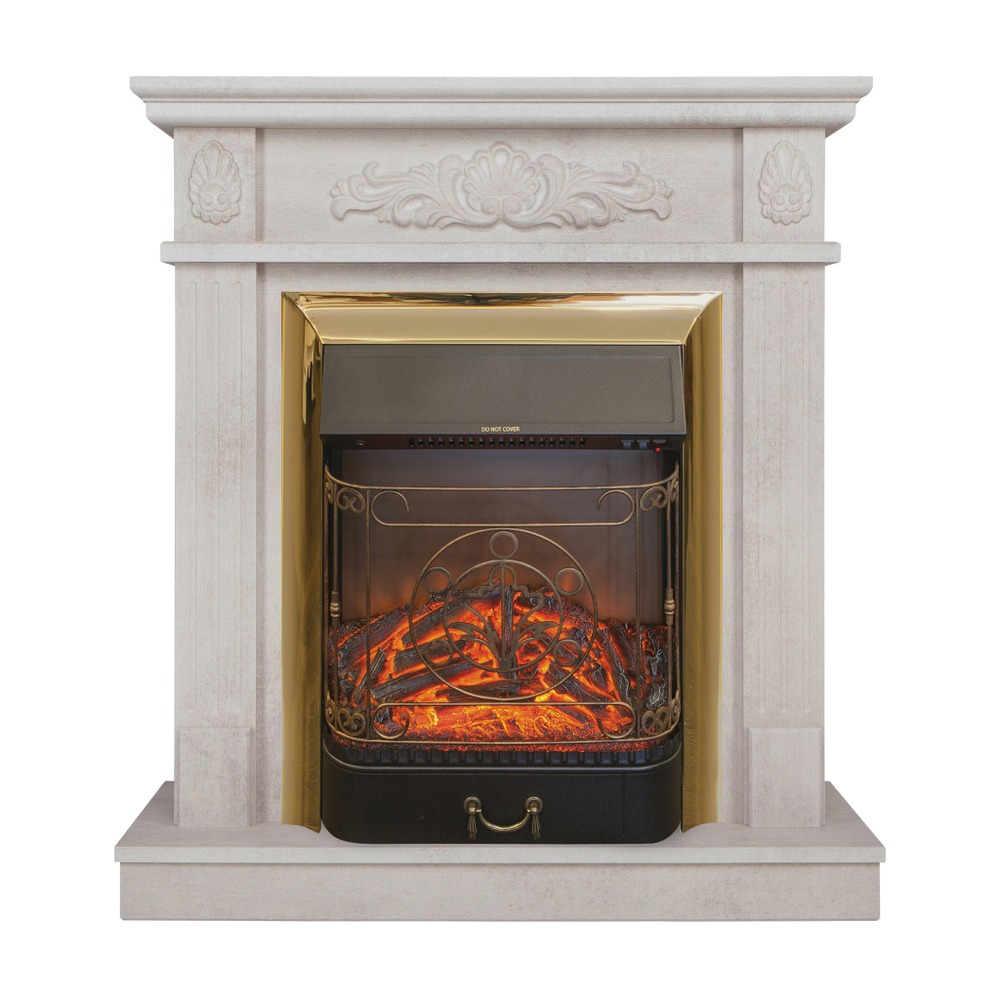 Каминокомплект Real Flame Adelaida WT с очагом Majestic Lux Brass