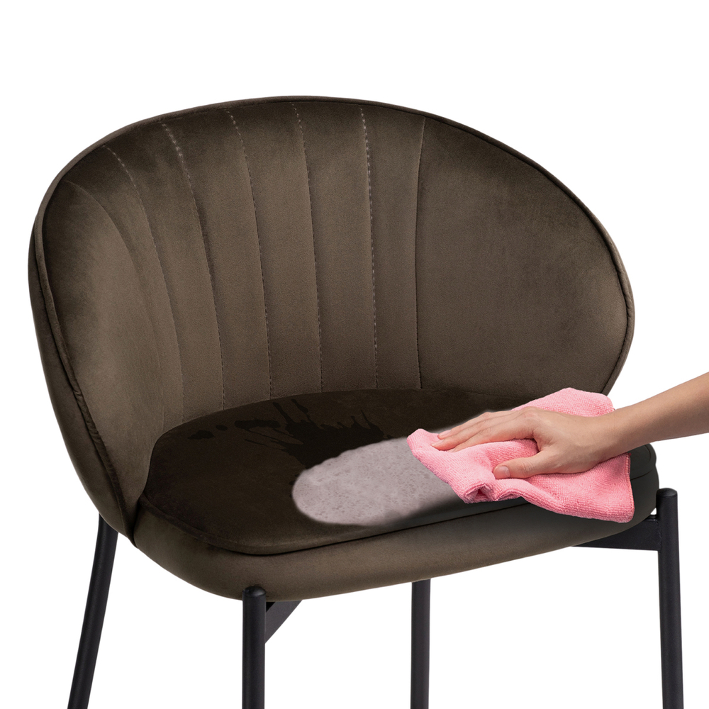 Барный стул Woodville Нейл шоколадный, черный, ножки черные