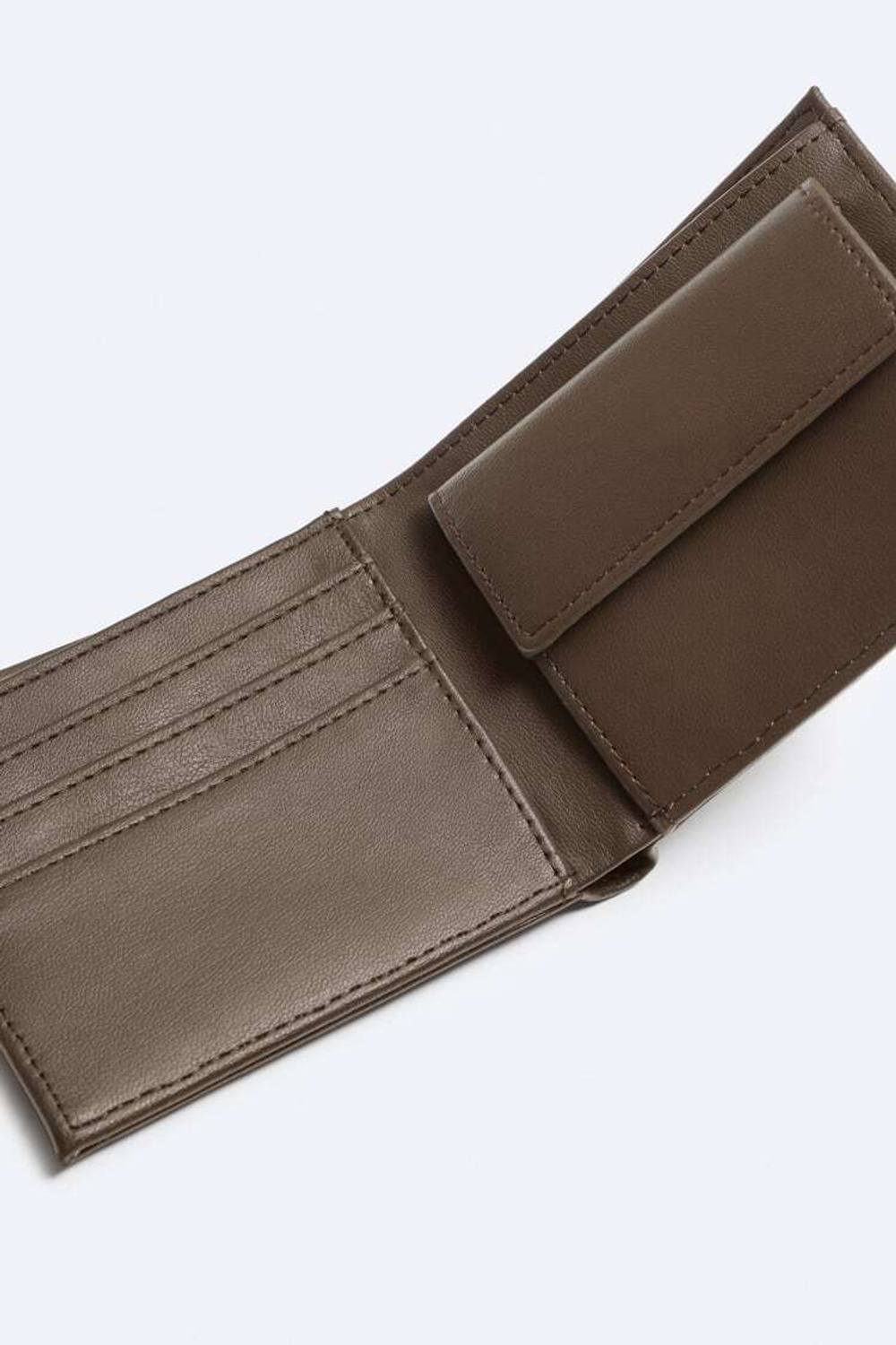 ZARA ОДНОТОННЫЙ КОШЕЛЕК, КОРИЧНЕВЫЙ