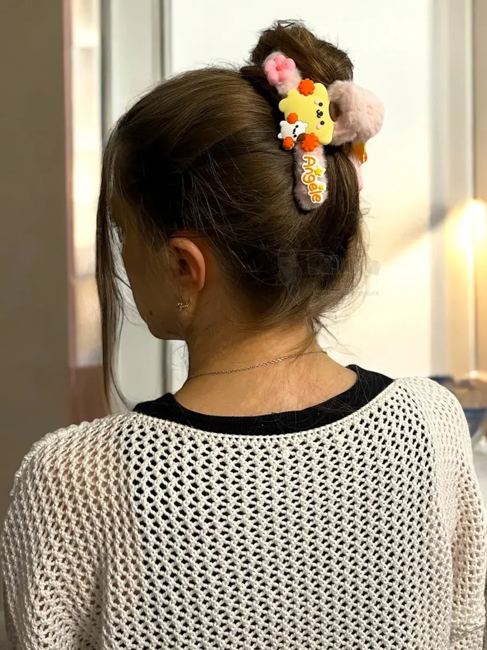 Заколка крабик краб для волос пушистый плюшевый Hello Kitty