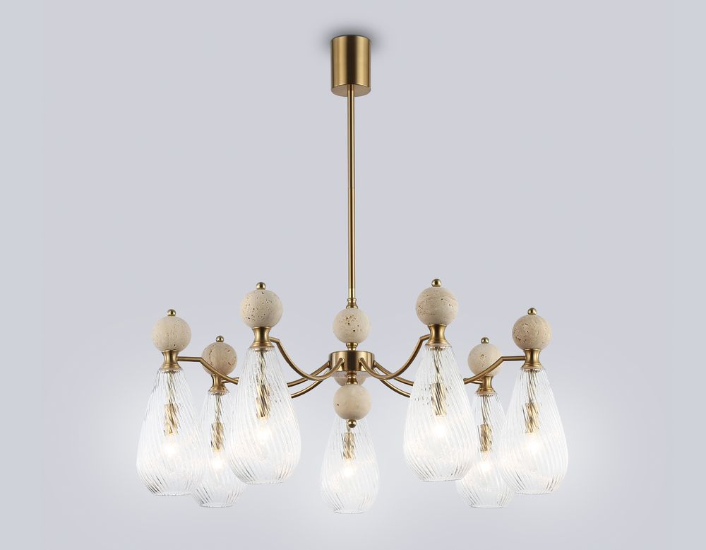 Ambrella Люстра на штанге с травертином Ceramo Modern LH53287