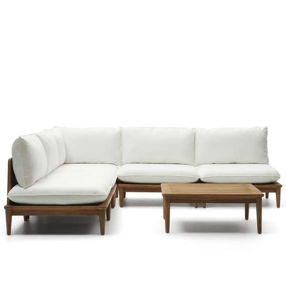 Комплект уличной мебели Portitxol из массива тика, угловой диван, столик