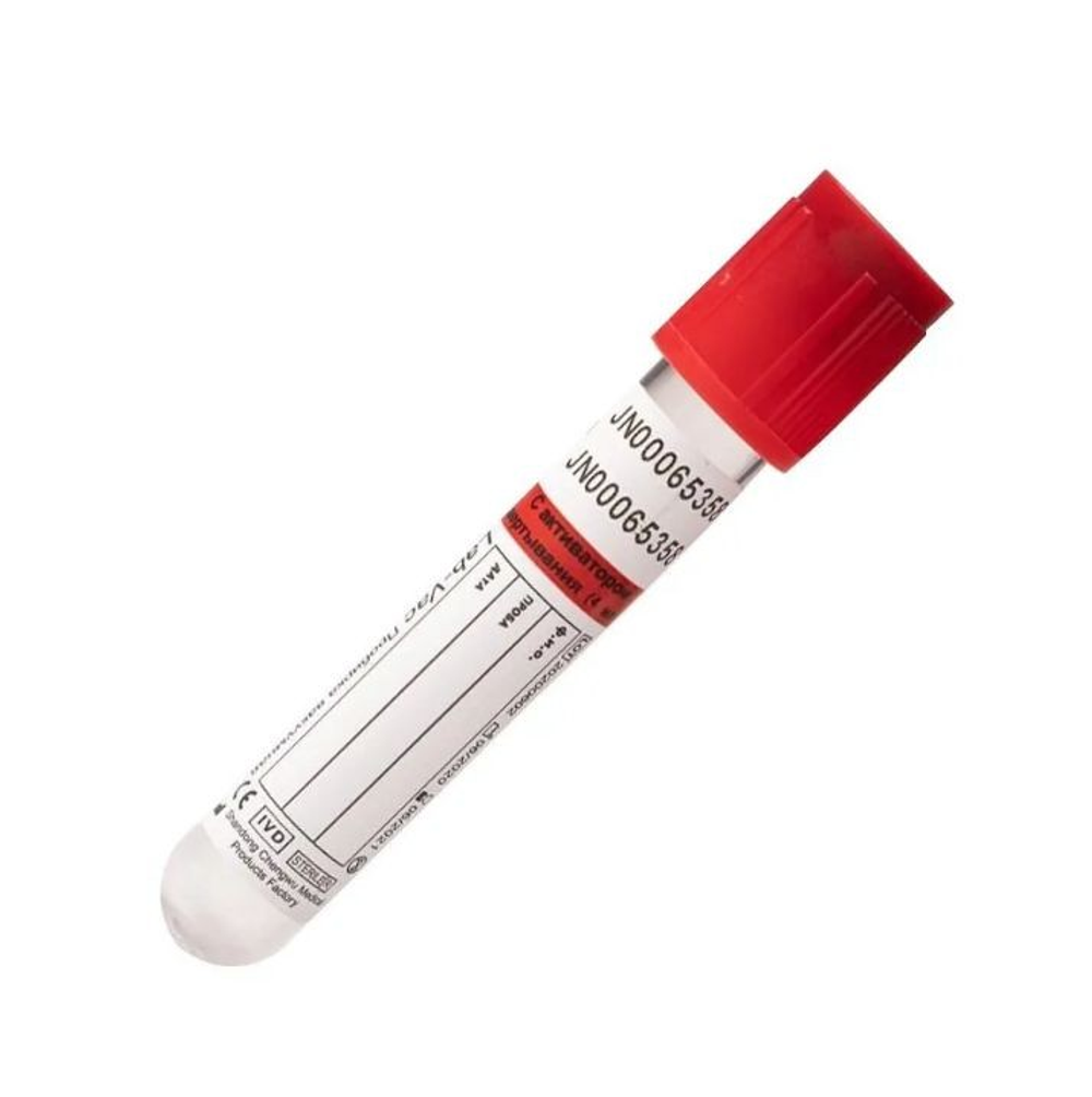 Вакуумные пробирки Lab-Vac без наполнителя, красные, 6 мл, 13×100 мм