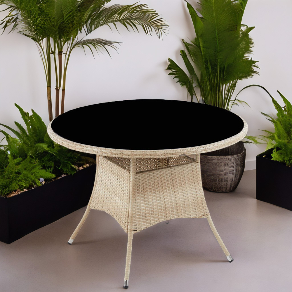 Стол из искусственного ротанга ЭММА «EMMA» (WOOD) D105 см