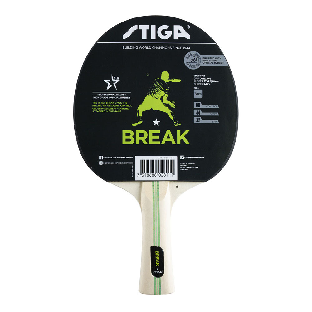 Ракетка для настольного тенниса STIGA Break WRB ITTF 1211-5918-01, ITTF накладка