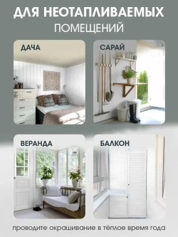 Краска для стен, обоев и потолков акриловая моющаяся интерьерная матовая белая белоснежная пломбир Palizh 3,7 кг