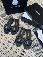 Женские шлепанцы Chanel черного цвета мягкие