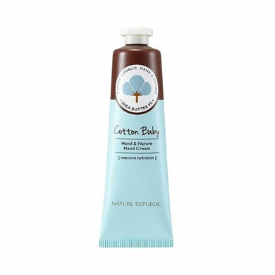 NATURE REPUBLIC Крем для рук с экстрактом хлопка Hand&Nature Cotton Baby Hand Cream, 30 мл