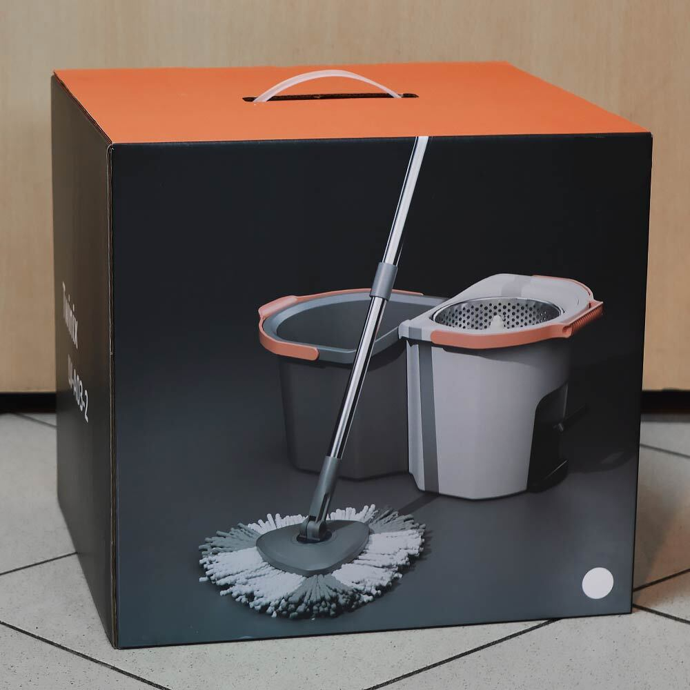 Набор для уборки: ведро 10л с отжимом, швабра с рукояткой 137см, LV-A03-2