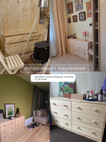 Комод 118х70х30 Раст, c 6 ящиками для одежды, деревянный широкий, массив сосны, натуральная отделка, IKEA