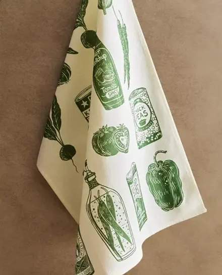 ZARA HOME КУХОННОЕ ПОЛОТЕНЦЕ С ПРИНТОМ (НАБОР ИЗ 2 ШТ.),