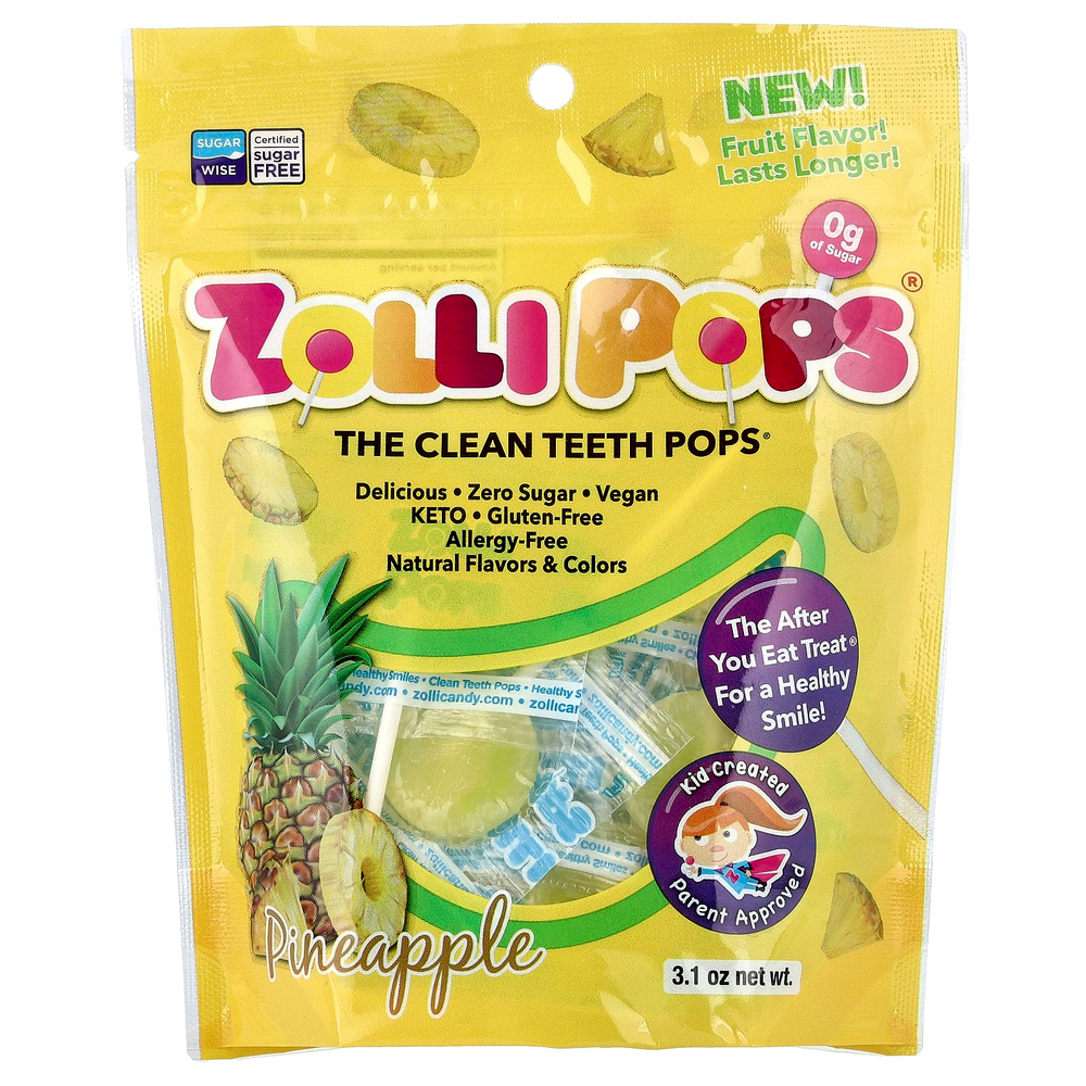 Zollipops, The Clean Teeth Pops, ананас, 3,1 унции