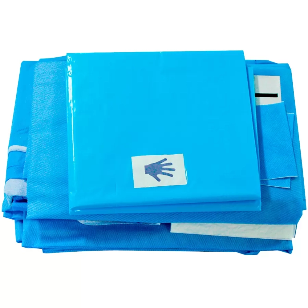 Комплект белья хирургический стерильный для анестезии (простыня, салфетка плотностью 40 - 5 шт, салфетка-тампон - 10 шт, салфетка плотность 25 - 2 шт, операционная лента)