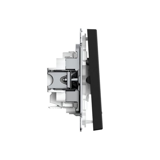 Выключатель 2-кл. ArtGallery (сх. 5а) 10AX с подсветкой быстрозажим. клем. механизм карбон SE GAL001053S