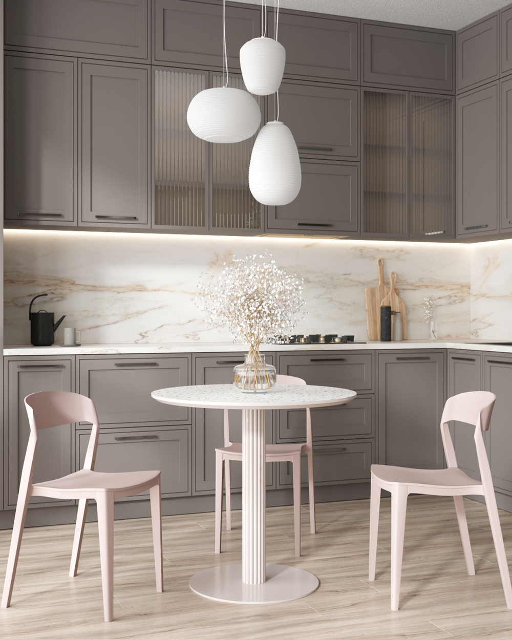 Стул Moris пластик нежно-розовый