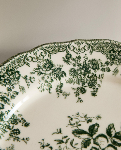 Zara Home набор столовой посуды из фаянса, цвет тёмно-зелёный, 27 см