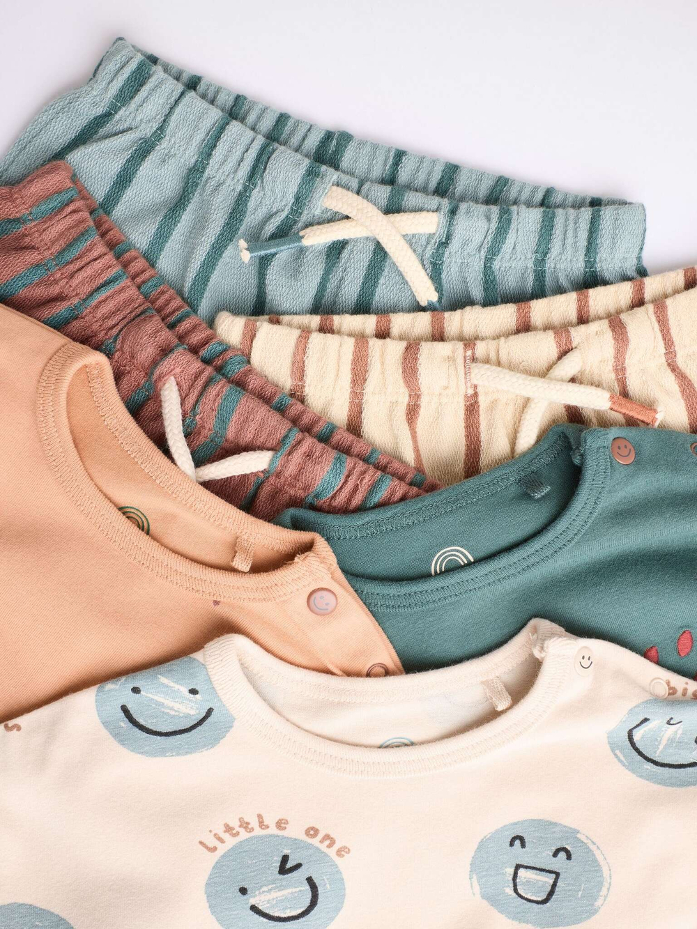 Лонгслив и легинсы в комплекте для малышей Next 925-726, 3 шт., Бежевый, Бирюзовый