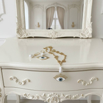 Серьги асимметричные "Аура", эмаль, цирконы, барочный жемчуг, оттенок золото