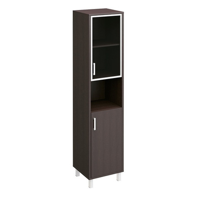 Шкаф правый двери стекло + ДСП без замка + ниша венге