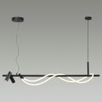 4391/30L HIGHTECH ODL24 301 черный/металл/канат Подвесной св-к с раздельн. вкл IP20 LED 30W 1200Лм 4000K CORDA