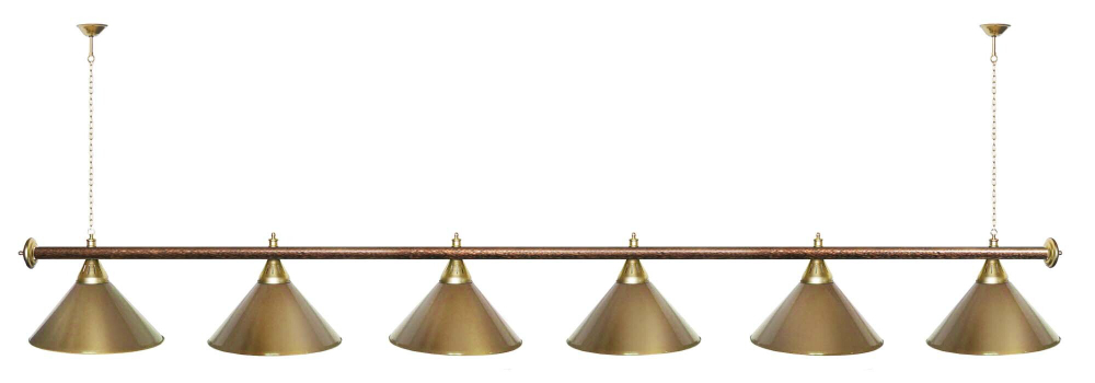 Лампа STARTBILLIARDS 6 пл. (плафоны золотые,штанга золотая,фурнитура золото)