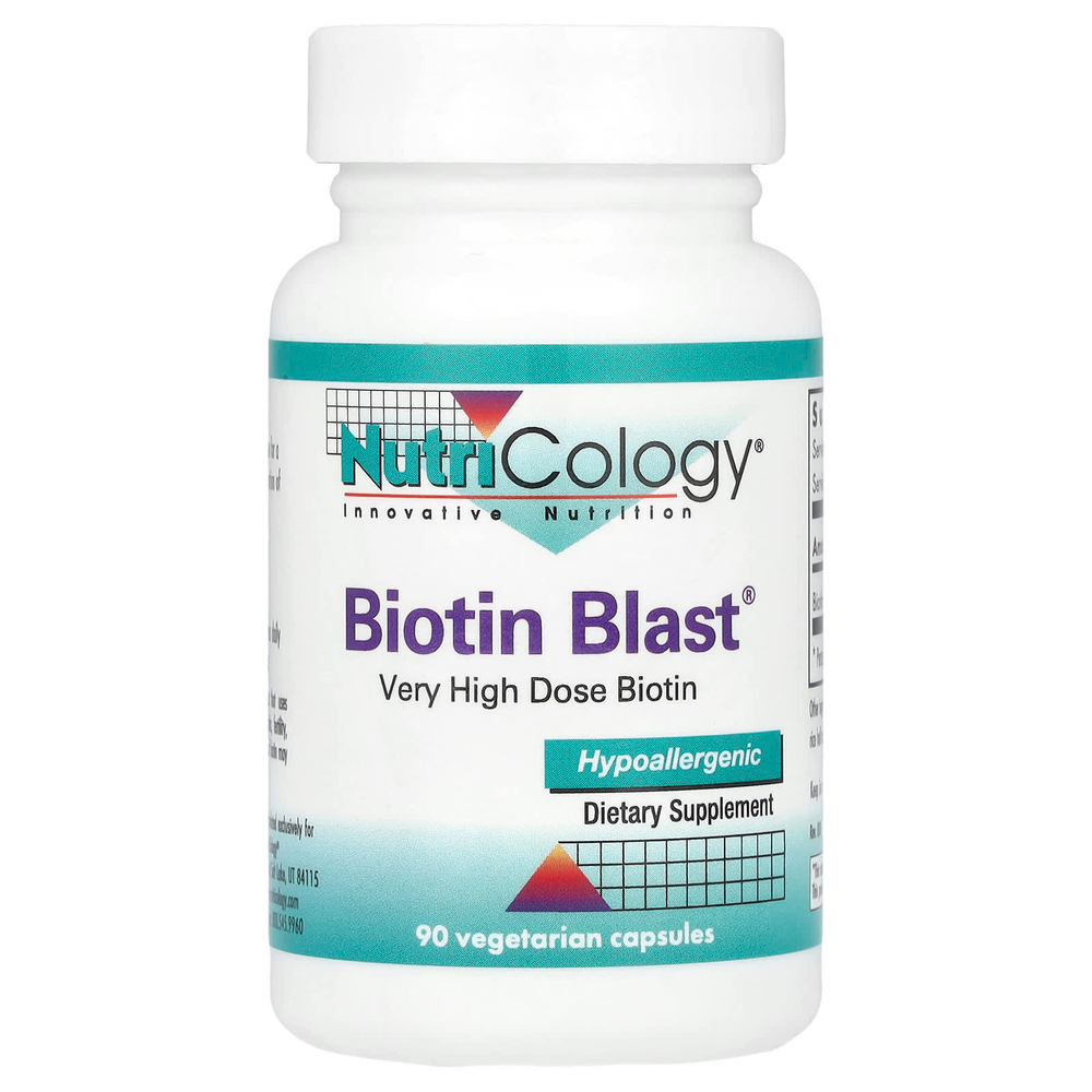 Nutricology, Biotin Blast®, 100 мг, 90 вегетарианских капсул