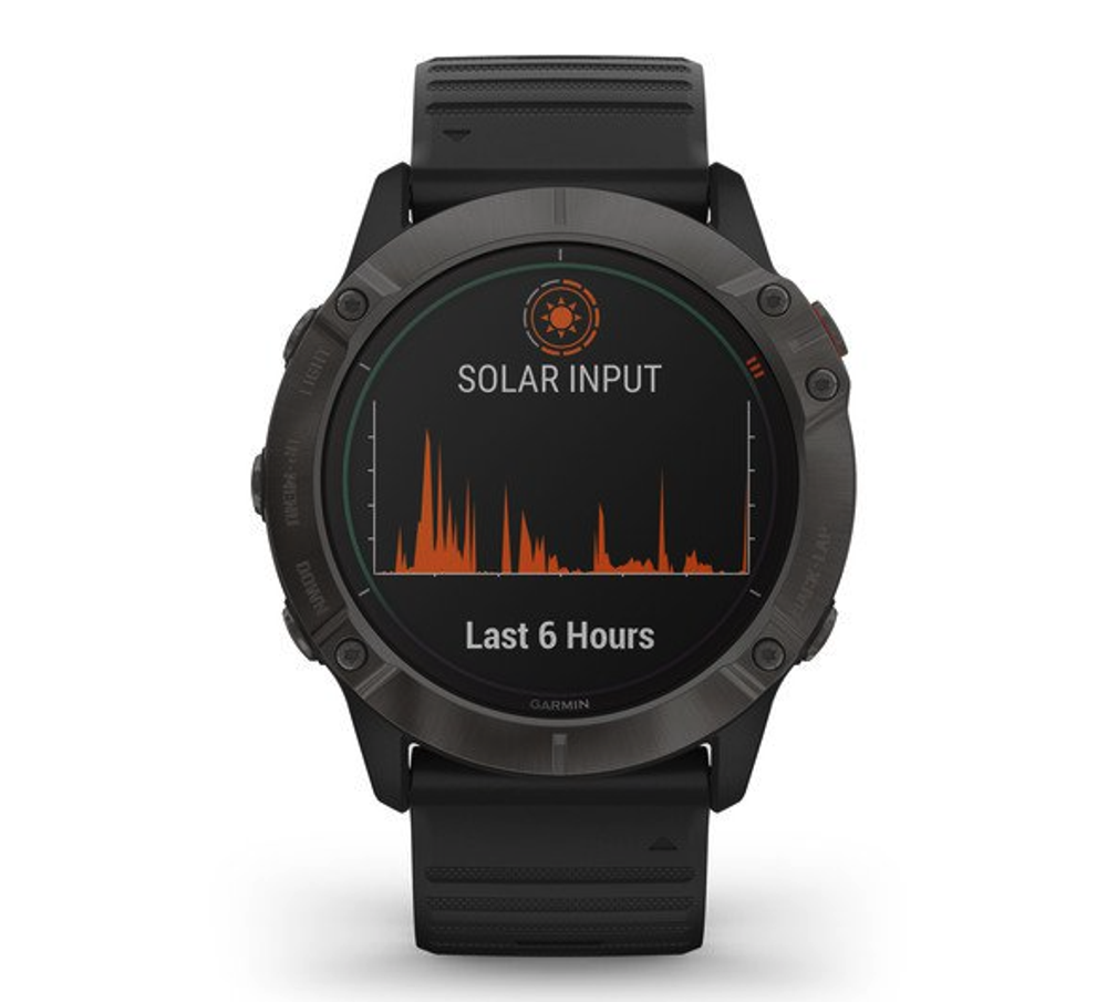 Смарт-часы Garmin Fenix 6X PRO Solar титановый DLC, серый/черный (010-02157-21)