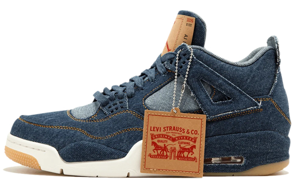 Jordan Air Jordan 4 retro levis denim mid-top retro basketball shoes men's denim