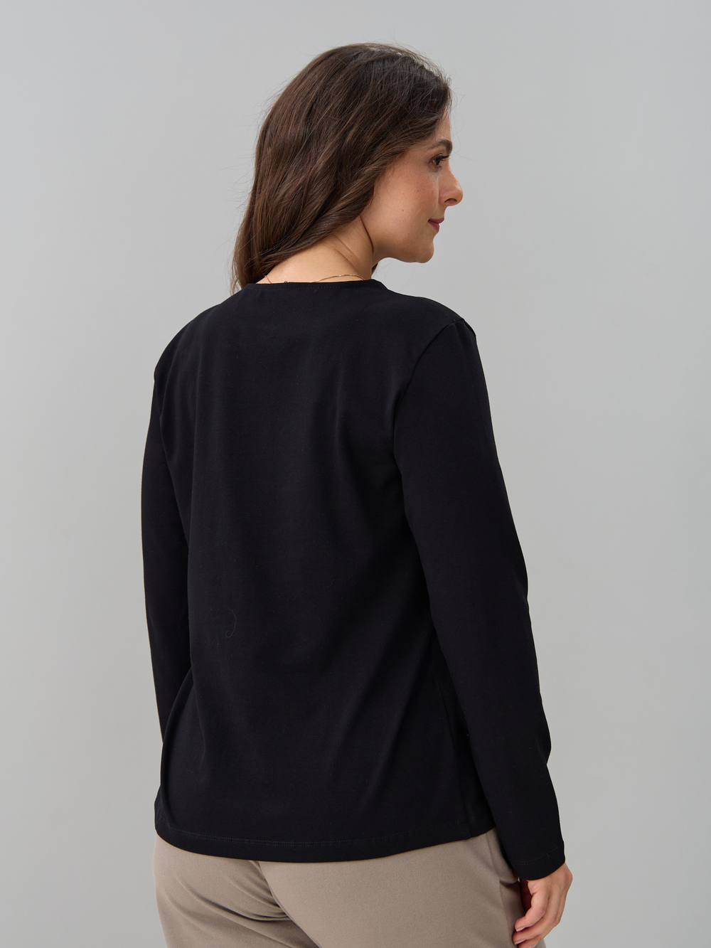 Лонгслив ЛНкл-081/черный-п