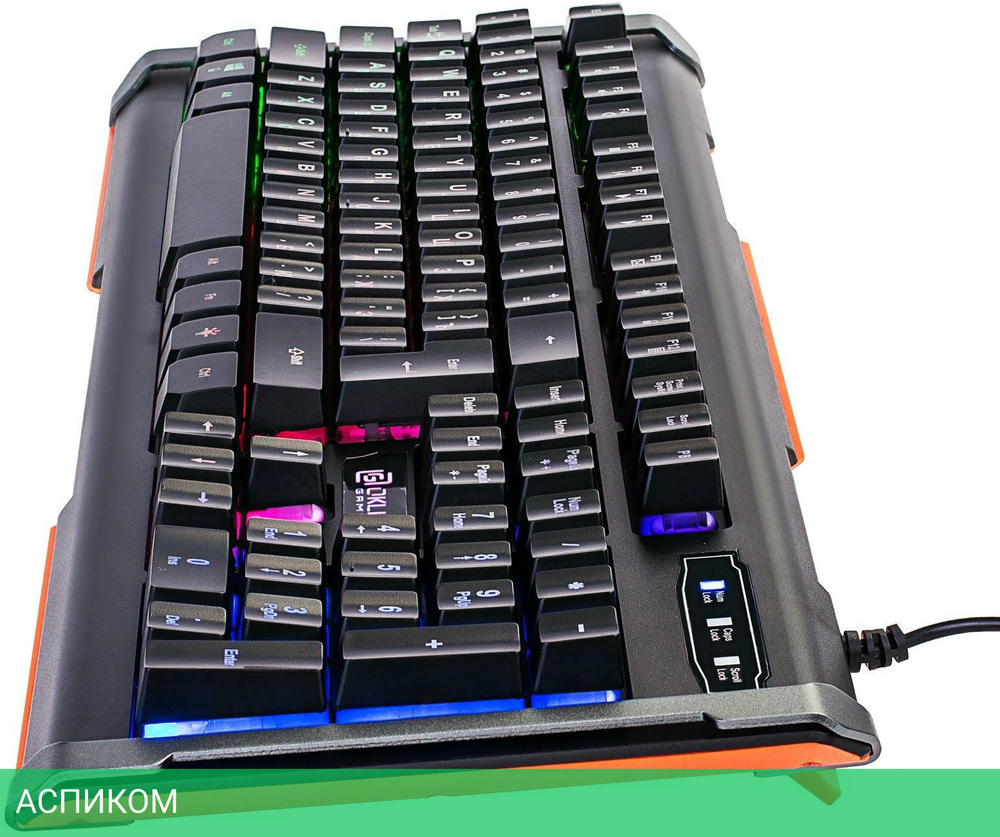 Клавиатура Oklick 717G Black Death черный/оранжевый (476395)