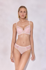 Телесные трусики-бразилиана Glossy Iris (Размер: 40) (Цвет: телесный)