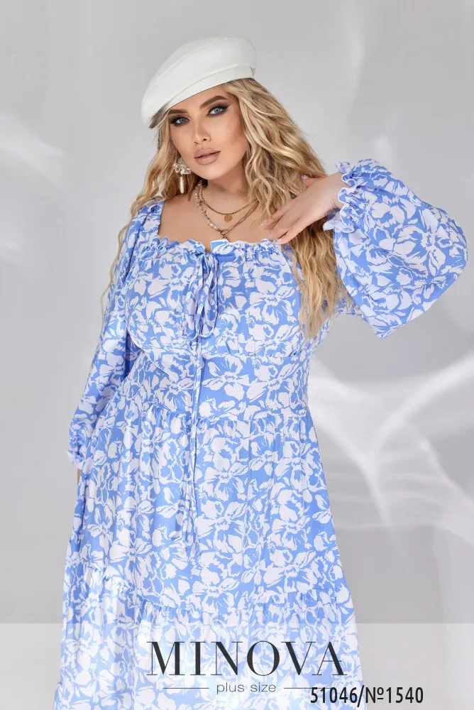 Платье 1540-голубой Minova
