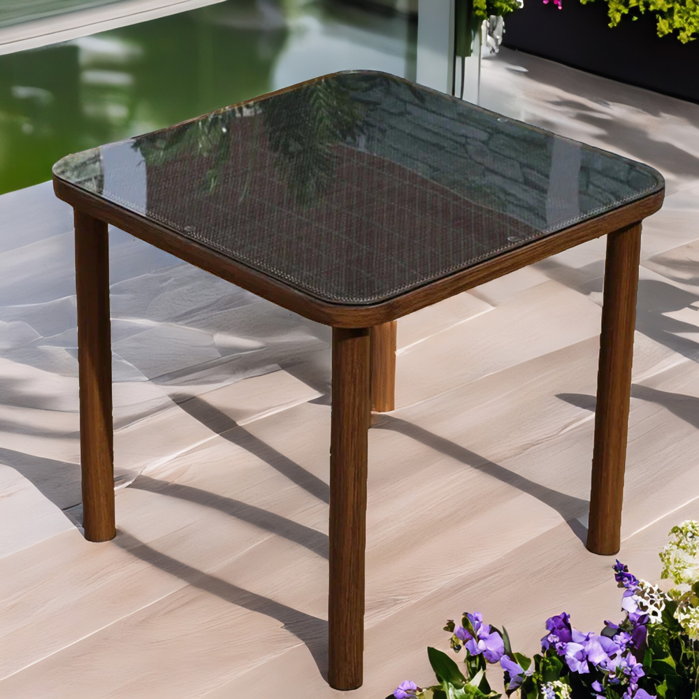 Стол квадратный из искусственного ротанга 80х80 БАМБУК/ТЕСЛИН «BAMBOO/TESLIN»