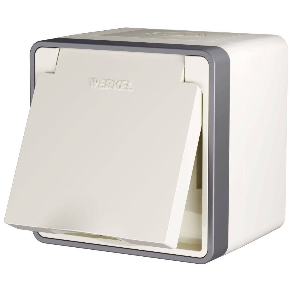 Розетка влагозащ. с зазем. с защит. крышкой и шторками Gallant слоновая кость W5071203