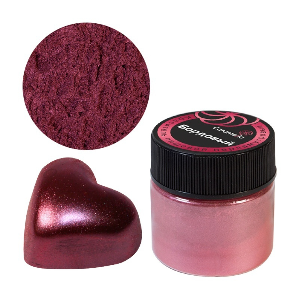 Краситель сухой перламутровый Caramella, кандурин "Бордовый" 5 г
