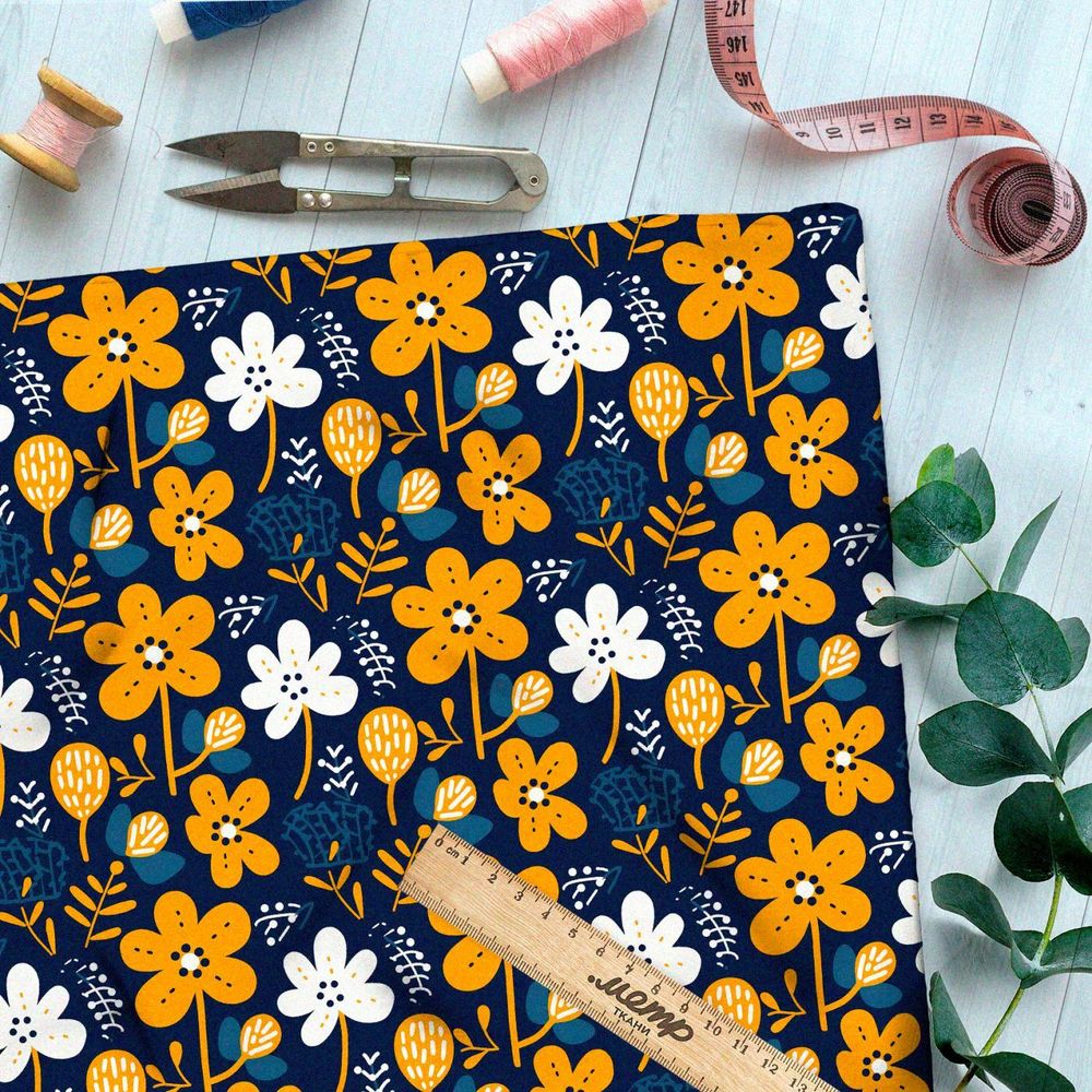 Ткань премиум бифлекс фантазийный сад