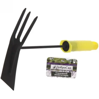 Мотыжка комбинированная грабельки/бороздовичек «Чиполино» 22*15см пластиковая ручка ДоброСад