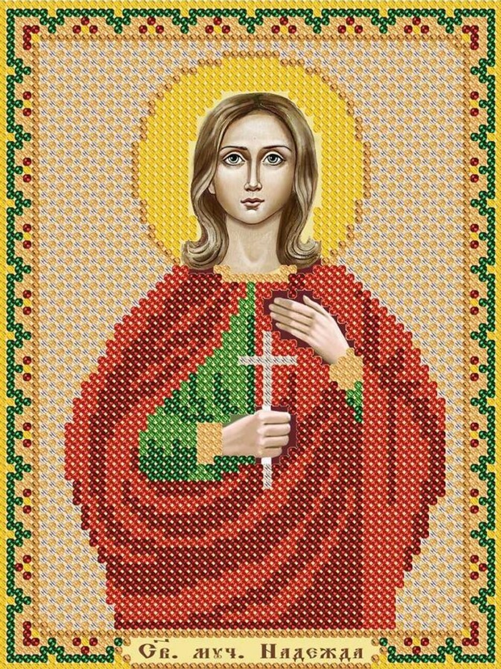 Ткань с рисунком  "Нова Слобода" №1 для вышивания бисером, 13 см х 17 см