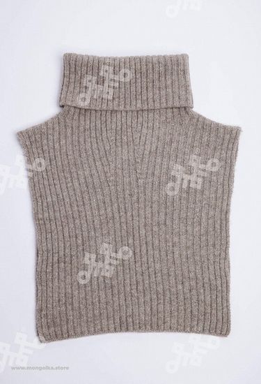 Воротник из 100% монгольской шерсти (Коричневый)