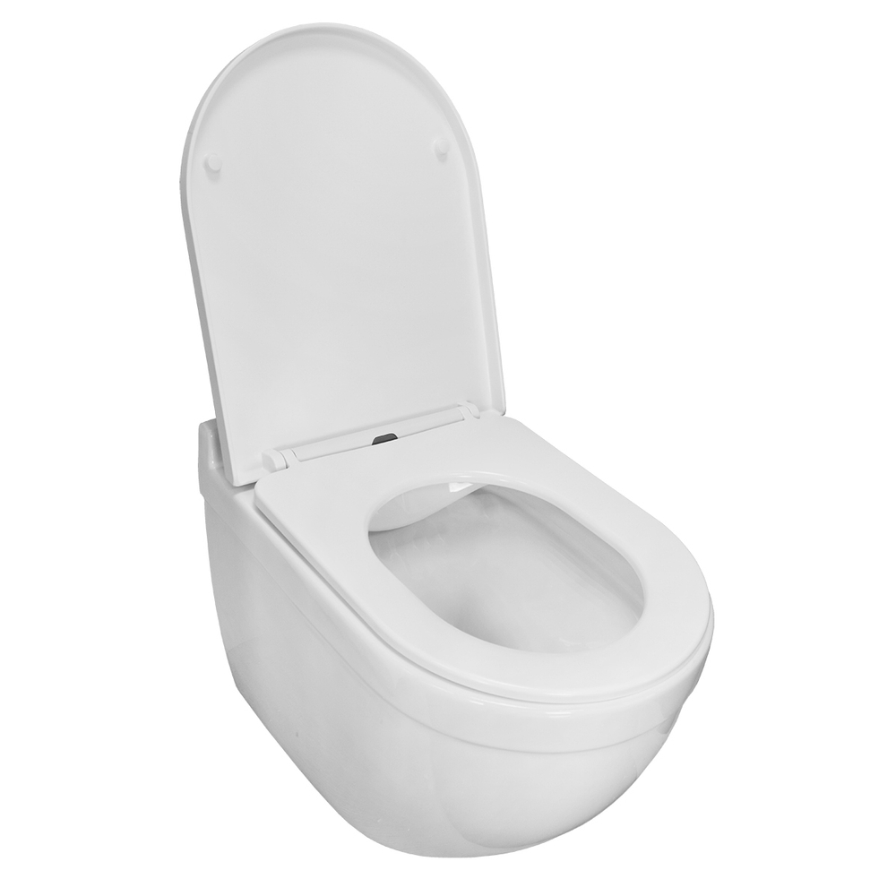 Комплект подвесной безободковый унитаз Azario Fora AZ-8010-1000+AZ-0017 E-R с микролифтом + система инсталляции без кнопки смыва