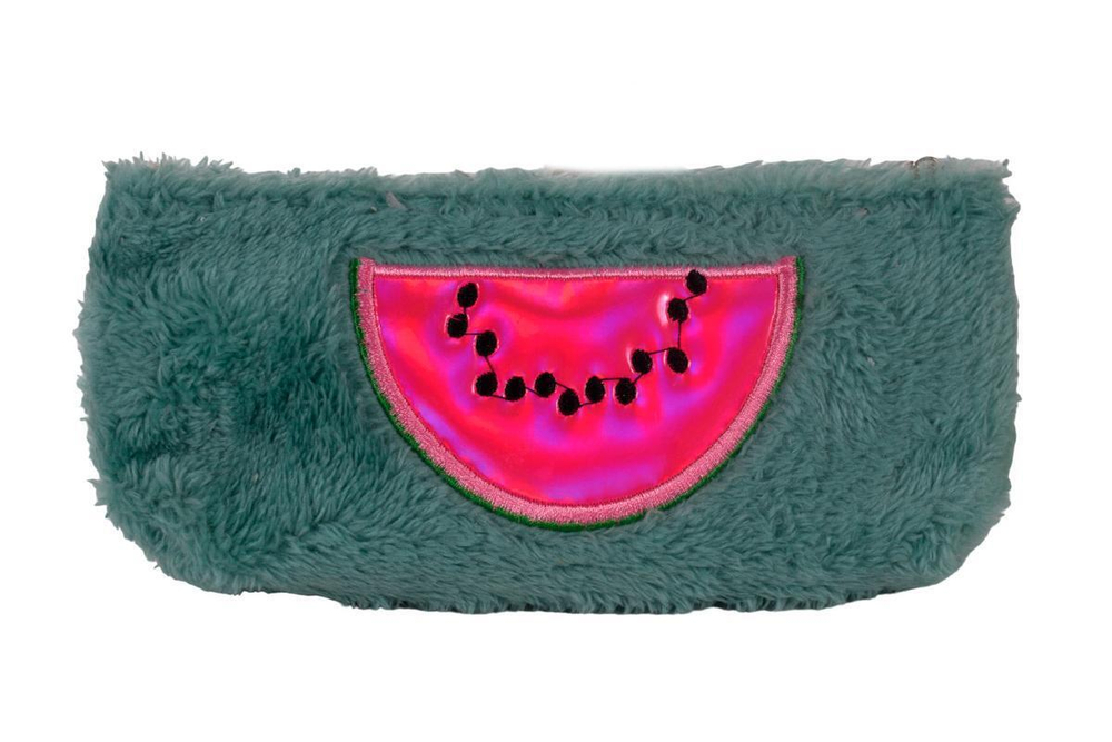 Пенал "Арбуз" 19*3*8,5см, мех, аппликация, 3 цвета микс