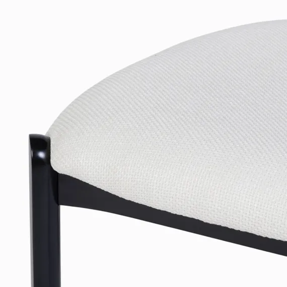 Обеденный стул Sage, черные ножки с белой обивкой