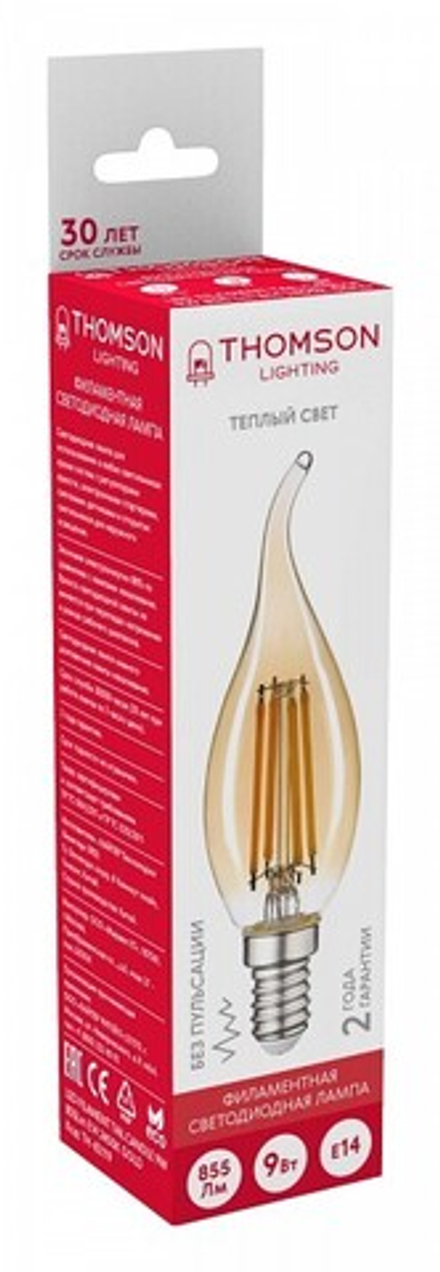 Лампа светодиодная Thomson Filament TAIL Candle E14 9Вт 2400K TH-B2119